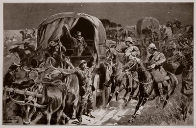 Night Attack on a Boer Convoy by Mounted Infantry under Colonel Williams, after a Drawing by a British Officer by John Charlton